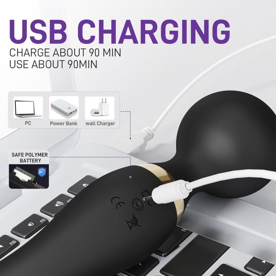 Vellura: Electric Full Body Massager Wand with Dual Heads & 10 Vibration Modes – Handheld Deep Tissue Relief for Neck, Back & Shoulder Pain