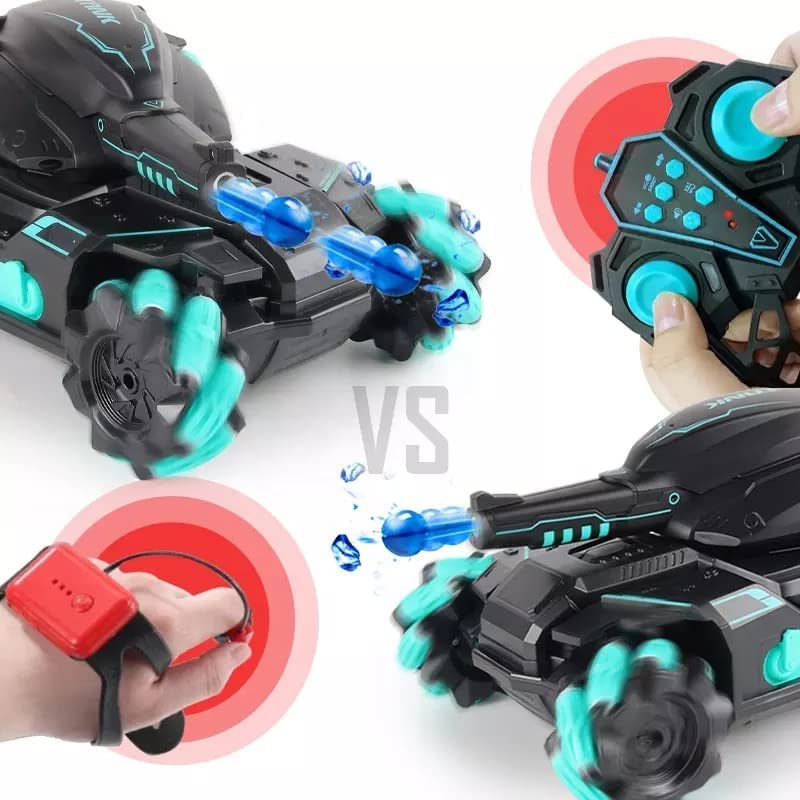 Tanko: RC Battle Car with Gesture Control & 360° Rotating Turret, Water Bullet Shooting, 4WD, High-Speed Drift & Rechargeable Battery