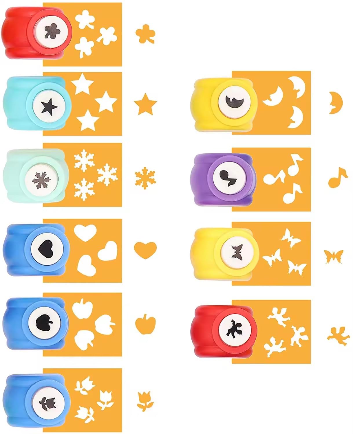 Snipp: 12-Piece Mini Craft Punch Kit – Shape Cutter Set for Scrapbooking, Greeting Cards, School Projects & Kids DIY Arts and Crafts