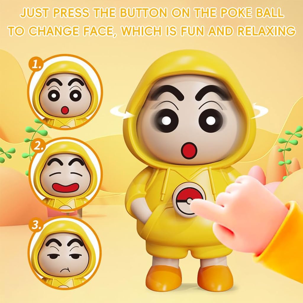 Chan: Crayon Shin-Chan Rotating Face Keychain | Cute Anime Mood Switcher Keyring Charm for Bags, Keys & Collectible Fans