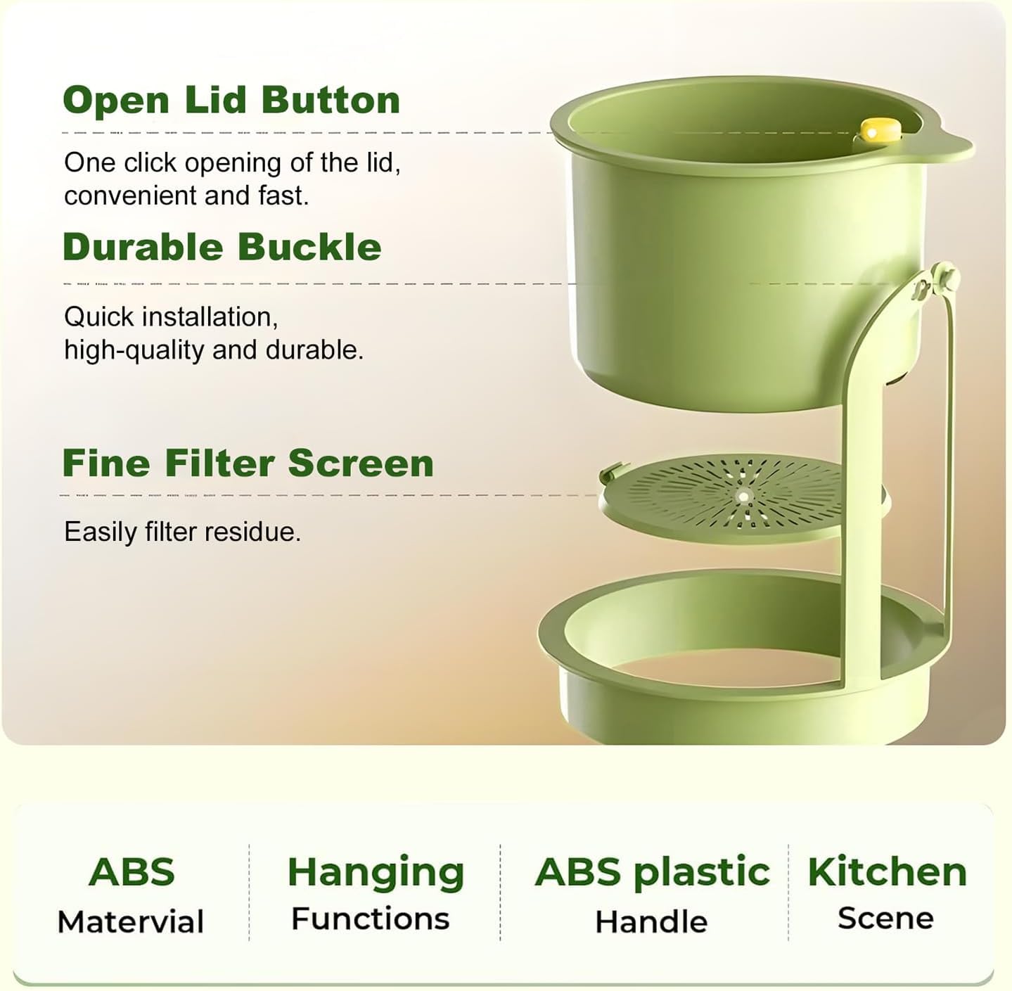 Sinko: Kitchen Sink Drain Basket & Food Waste Strainer with Detachable Hanging Design for Easy Cleaning