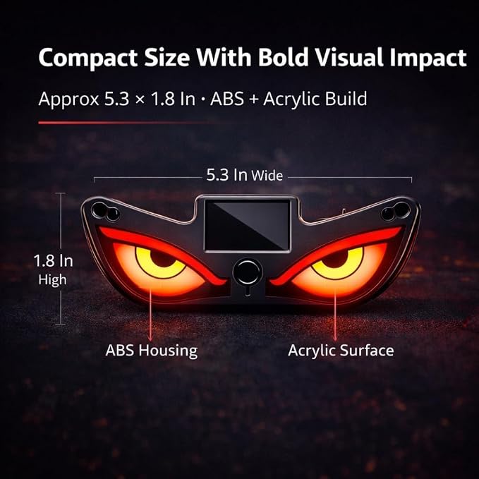 EvilEye: Solar-Powered Devil Eye LED Car Window Light with Wireless Triangle Design, Energy-Efficient Night Glow & Automotive Window Decoration