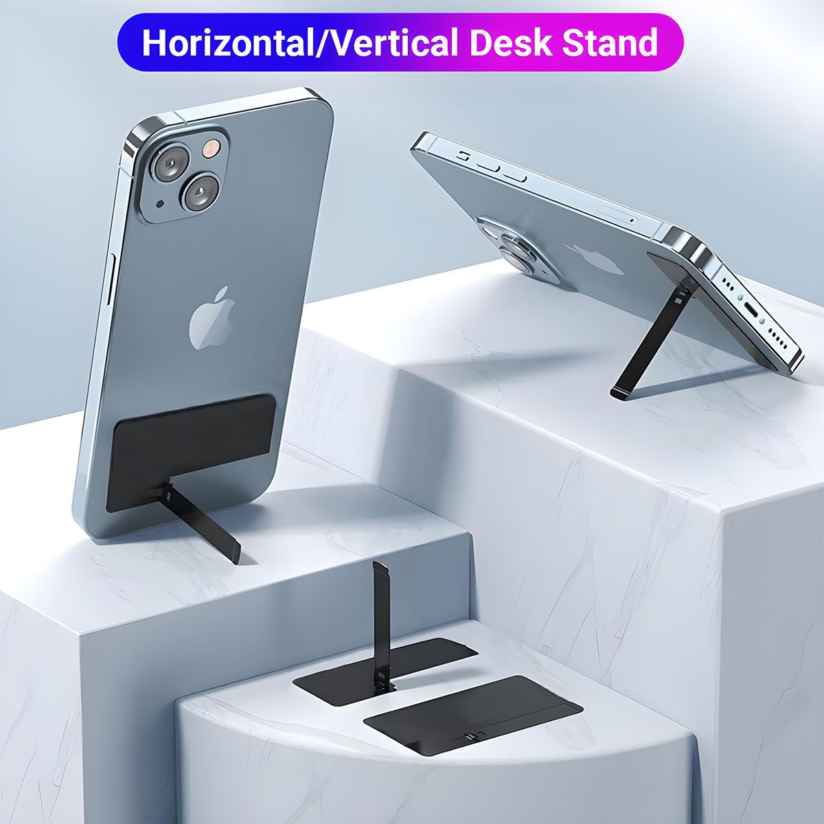 Clivo: Ultra-Slim Foldable Metal Phone Kickstand with Adjustable Viewing Angles, Vertical & Horizontal Mobile Stand for Smartphones