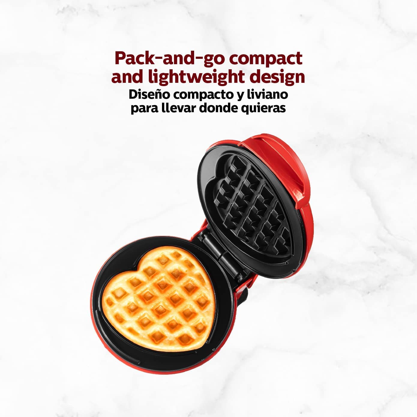 LoveWaffle: Mini Heart-Shaped Waffle Maker with Non-Stick Plates & 350W Stainless Steel Electric Design for Perfect Belgian Waffles