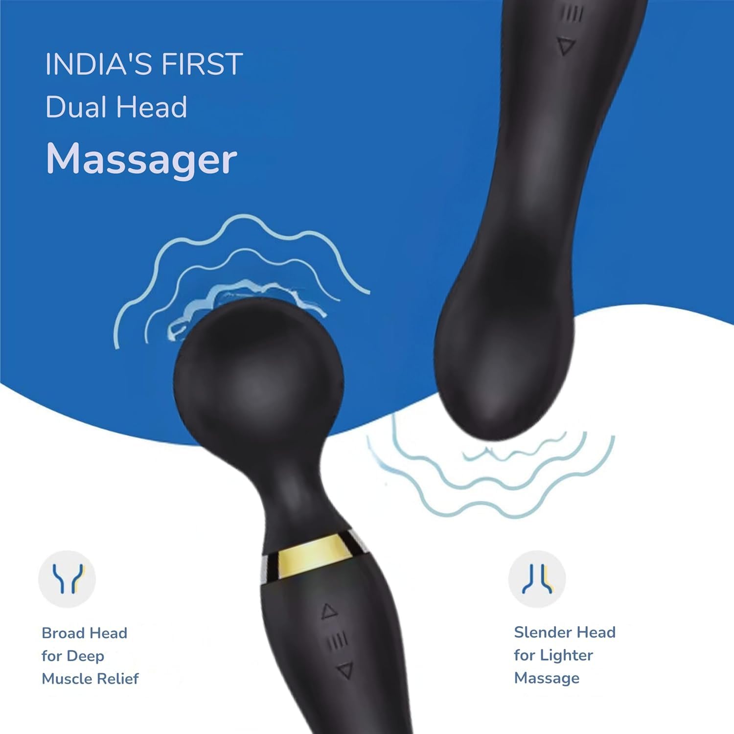 Vellura: Electric Full Body Massager Wand with Dual Heads & 10 Vibration Modes – Handheld Deep Tissue Relief for Neck, Back & Shoulder Pain