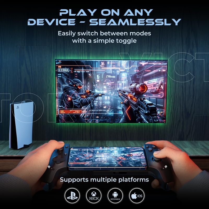 Nextech Klutch One Gamepad with iPhone 15 & Above/Android, XBOX, HID & Keymap Modes | Type C & Bluetooth Connectivity | Gaming Controller for Mobile, PC,Console | Mobile Gamepad & Mobile Controller