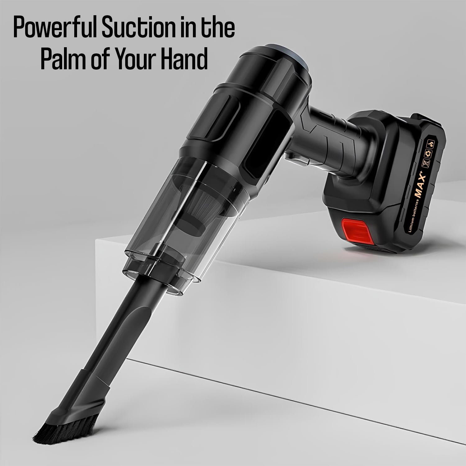 TurboVac: Super Powerful Cordless Vacuum Cleaner with 21,000Pa Suction, Detachable Battery & Multi-Nozzle Attachments