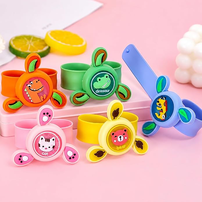 Tooni: Cartoon LED Light-Up Slap Band Bracelet with Rotating Spinner Top & Greeting Card, Fun Character Wristband for Kids