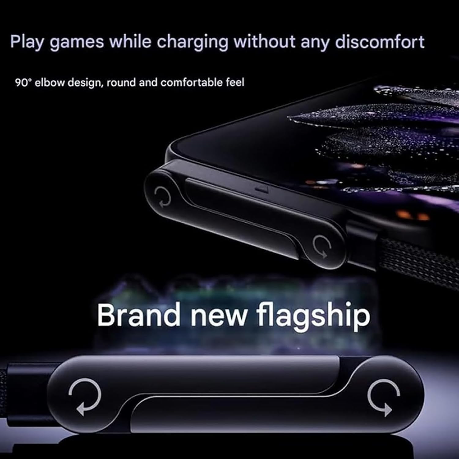 Docky: Charging Cable with Built-in Phone Stand, Fast Charging USB-C Cable with Adjustable Angle Holder for Hands-Free Use