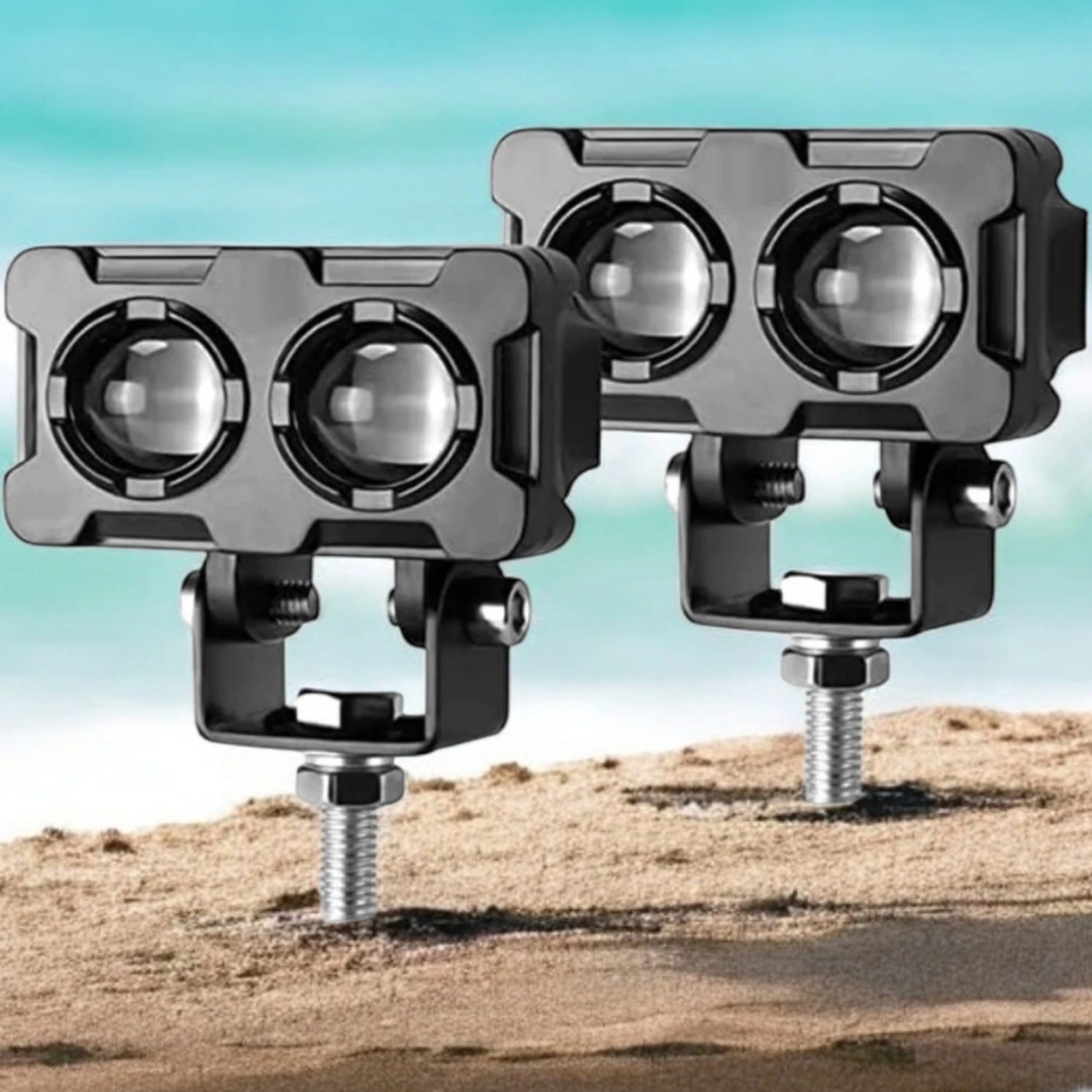 2 LED Lens LED Fog Light for bike White/Amber for All Motorbike Cars pack Of 2 Fog Lamp Van, Car, Truck, Motorbike LED (12 V, 35 W) (All Royal Enfield Models, Splendor Plus, Pulsar 150, Apache RTR 160, Pack of 2)