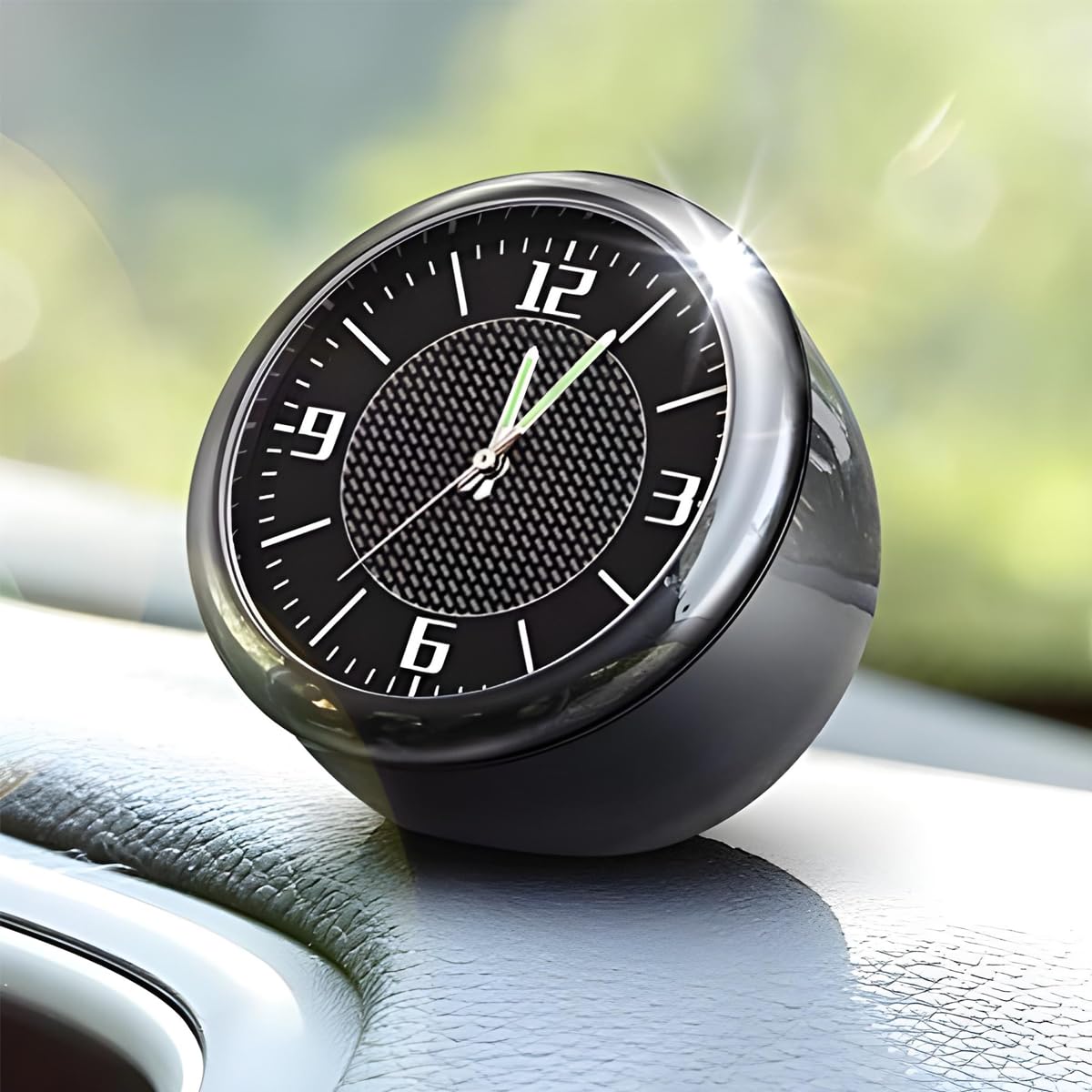 DashTick: Premium Compact Analogue Car Dashboard Clock, Metal Body & Glow-in-the-Dark Hands for Cars, SUVs, Office & Home Décor