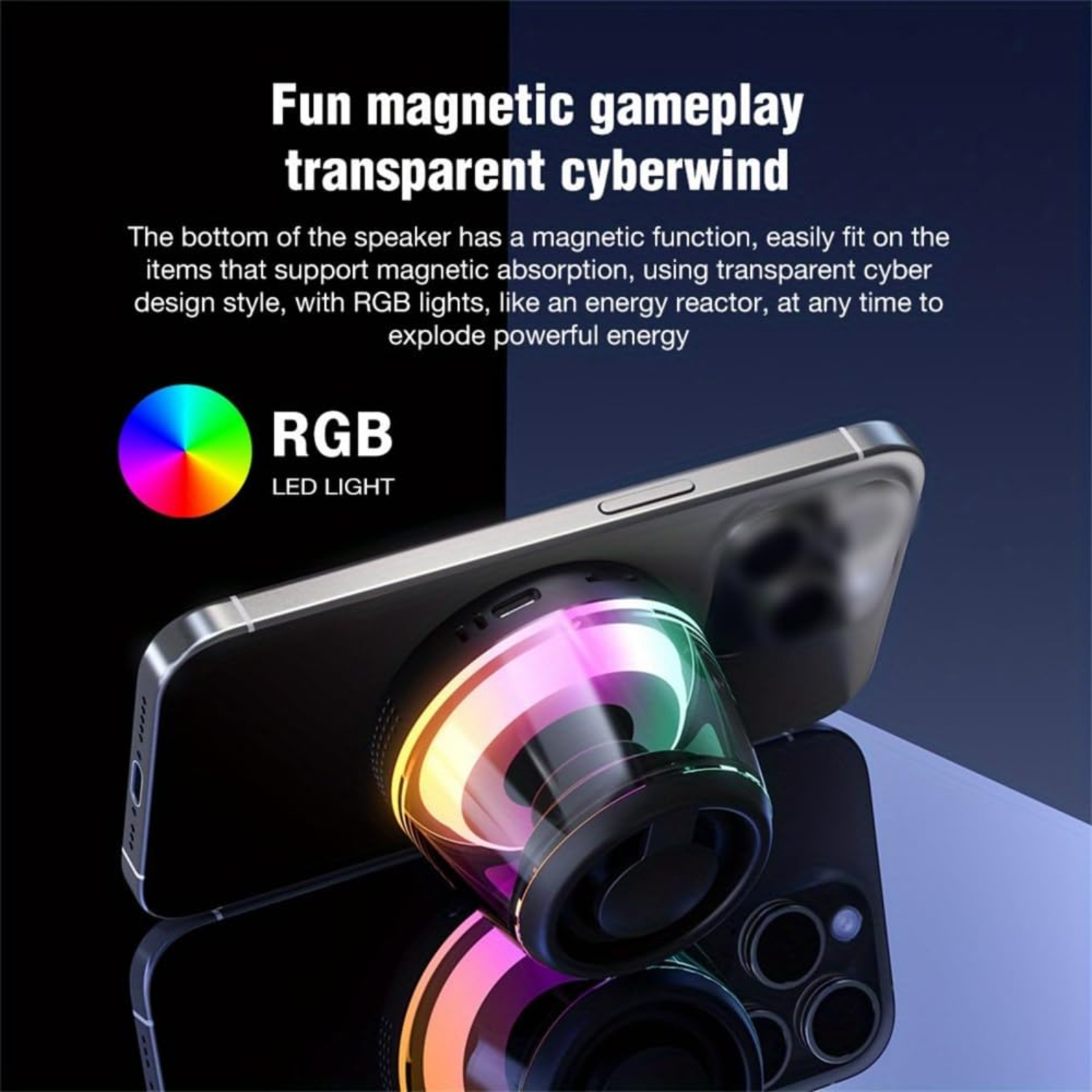 Voxiq: Magnetic Bluetooth Speaker with RGB Light & Wireless Audio, Portable Waterproof Mini Speaker with Hi-Fi Sound for Desk Décor, Camping & Parties