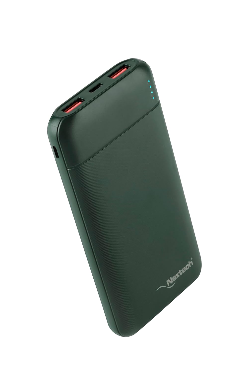 Nextech Slender PDQC 22.5W | 10000mAh | Made in India | Fast Charging | Ultra Slim Power Bank | Type-C PD & QC 3.0 USB Output | Compatible with Smartphones, iPhone, Android | Green