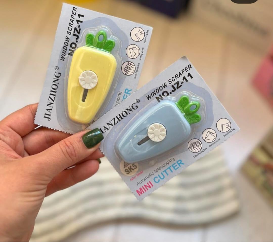 Unbox: Adorable Mini Retractable Box Cutter Set (Pack of 3) – Cute & Portable Utility Knife for Unboxing & Everyday Use