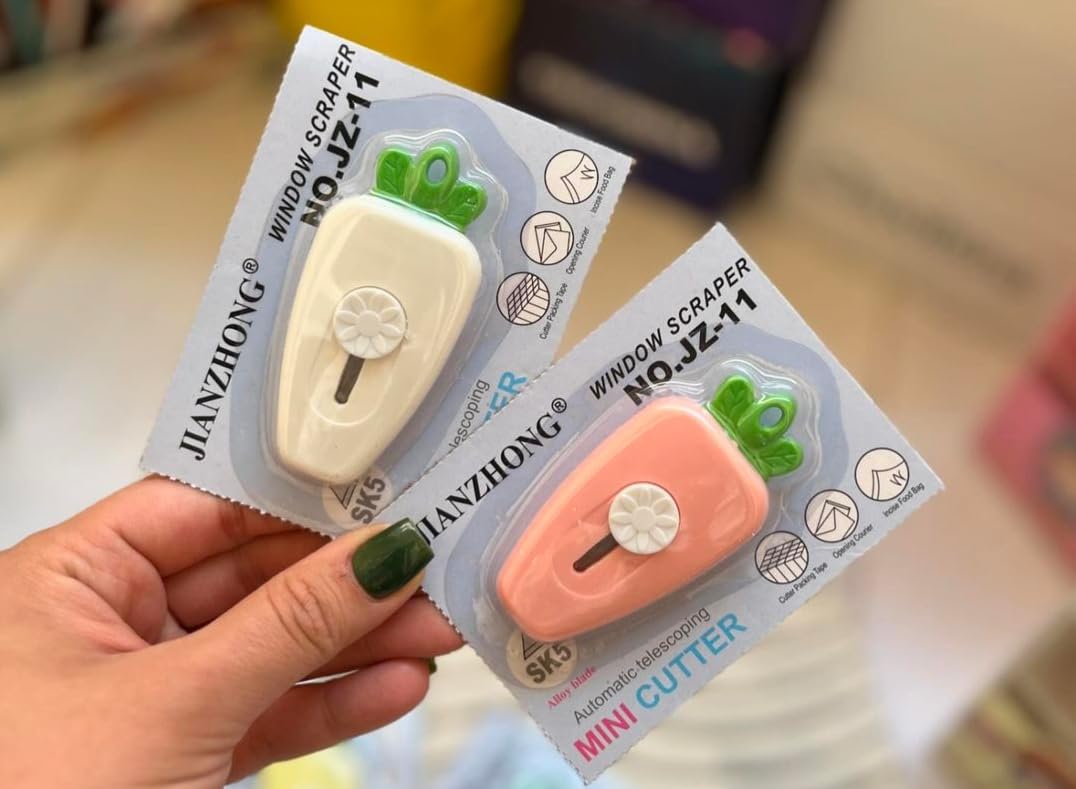 Unbox: Adorable Mini Retractable Box Cutter Set (Pack of 3) – Cute & Portable Utility Knife for Unboxing & Everyday Use