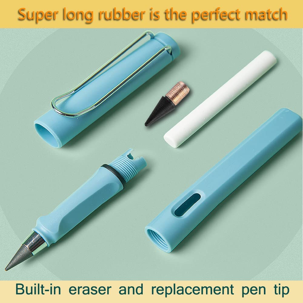 EverWrite: Pack of 4 Reusable Inkless Pencil – Everlasting Infinity Pencil with Eraser for Writing, Sketching & Drawing