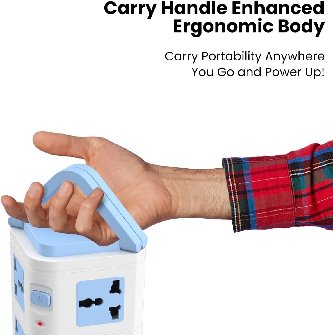 PowerX: Extension Board with 8 Outlets & 3 USB Ports, Surge-Protected Multi-port Power Strip for Home Electronics