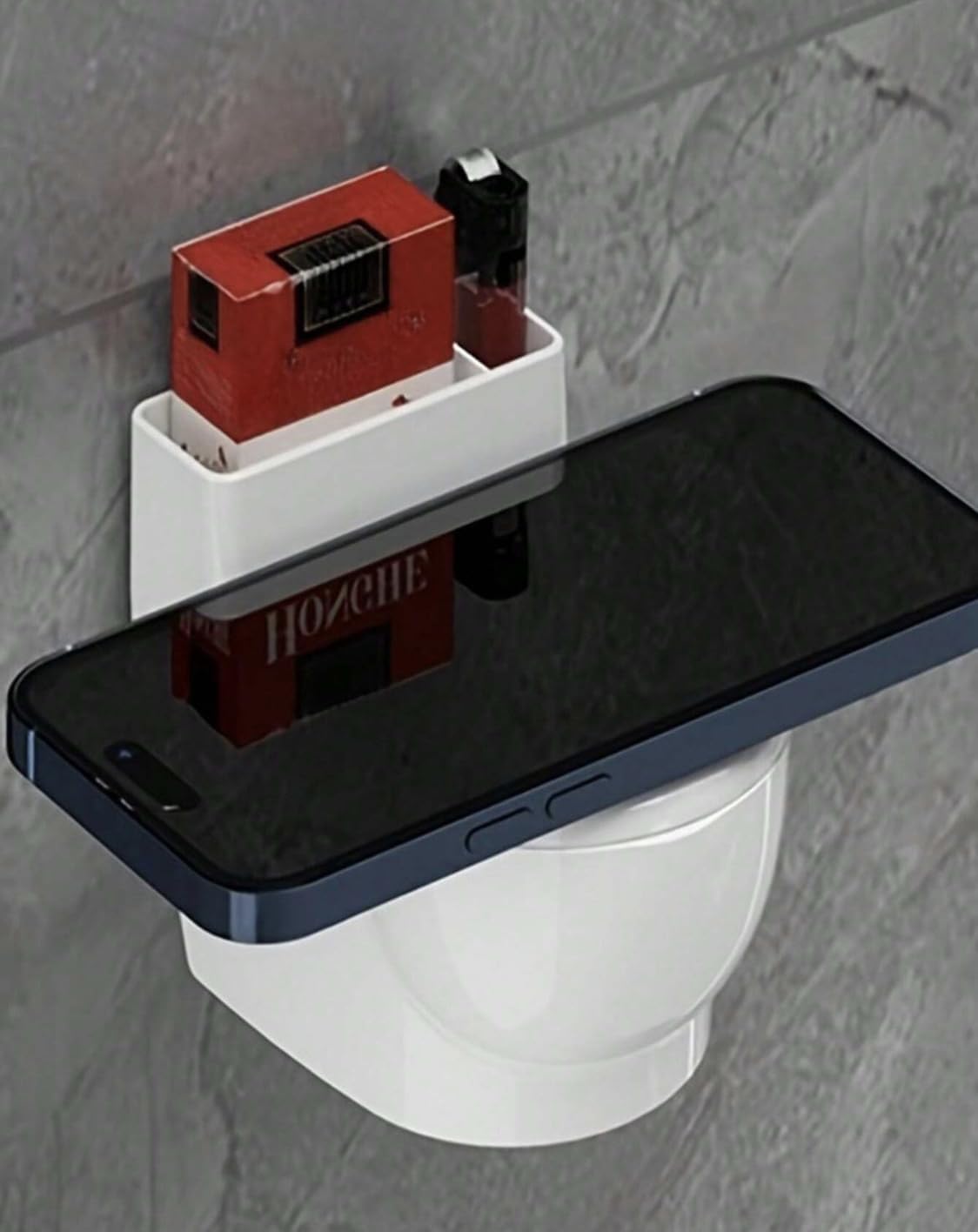 Relief: WC-Shaped Multi-Function Ashtray with Storage & Built-In Holder for Home, Office & Outdoor Use