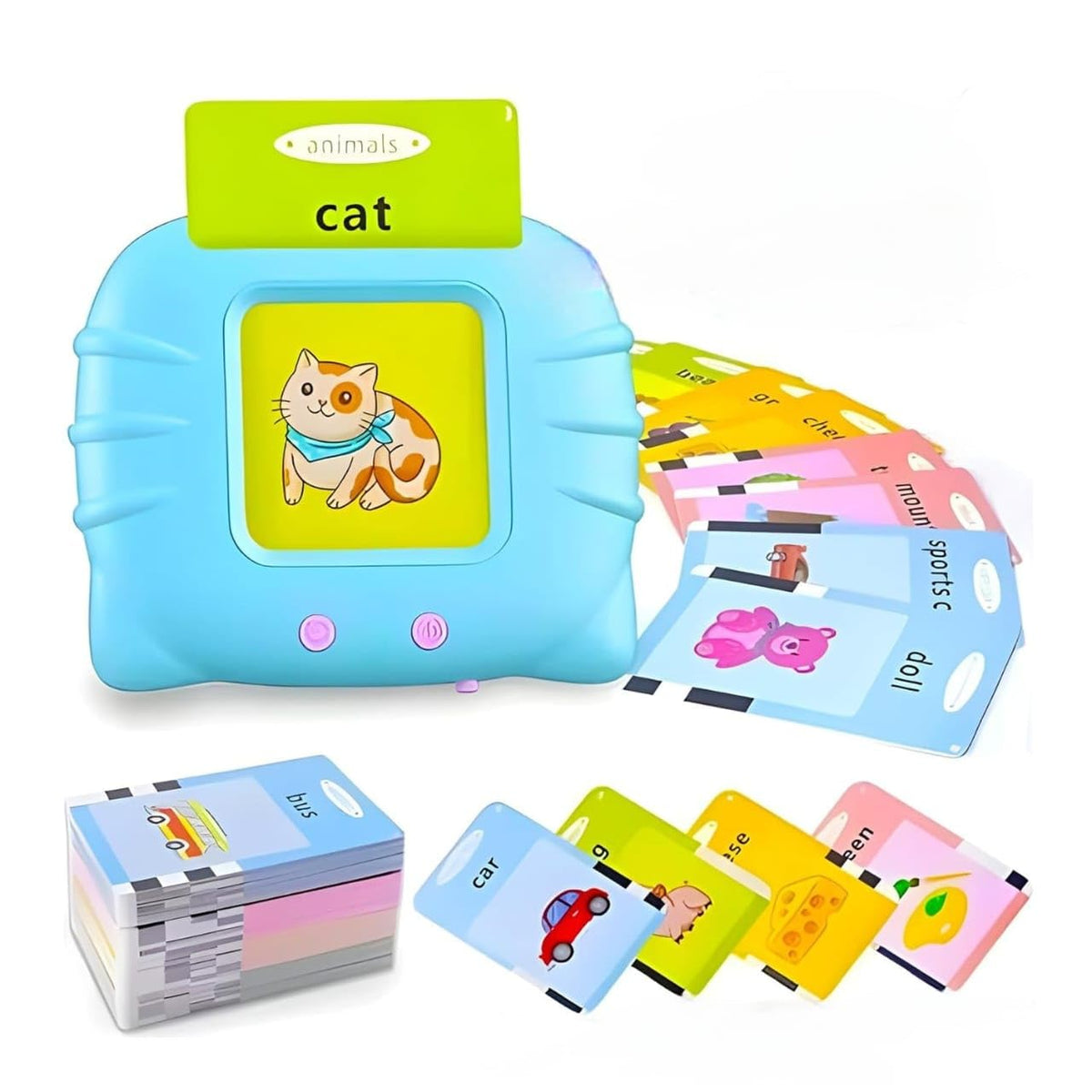 Wordie: Interactive Talking Flash Cards Learning Toy with 224 Sight Words, English Pronunciation, Animal Sounds & USB Rechargeable Card Reader for Kids