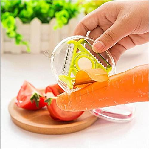 SwiftSlice: 3-in-1 Swivel Peeler with Rotating Stainless Steel Blade for Effortless Fruit & Vegetable Peeling