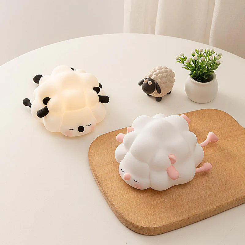 Wooly: Adorable Silicone Sheep Night Light – USB Rechargeable Soft LED Glow with Tap Control for Kids' Bedroom, Gifting & Cozy Bedside Décor