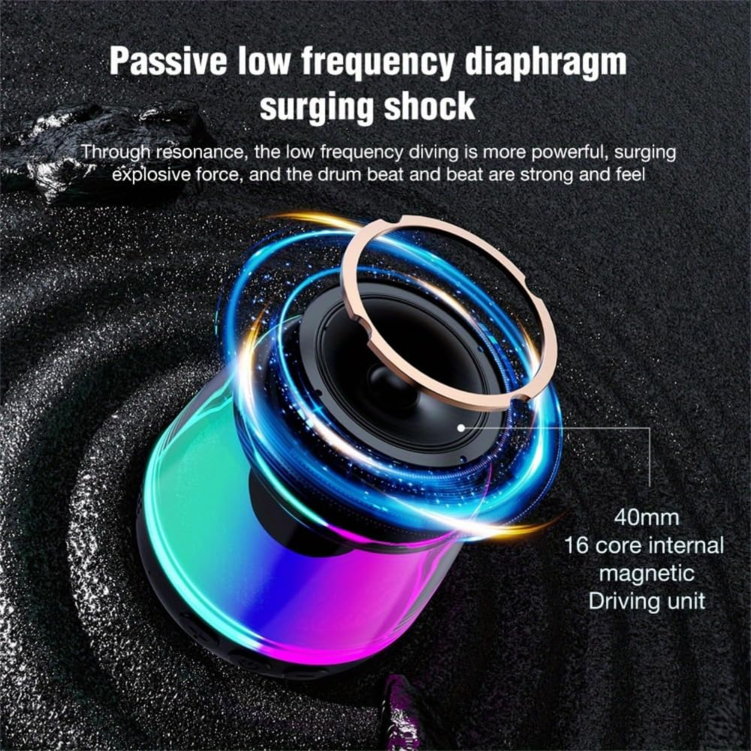 Voxiq: Magnetic Bluetooth Speaker with RGB Light & Wireless Audio, Portable Waterproof Mini Speaker with Hi-Fi Sound for Desk Décor, Camping & Parties