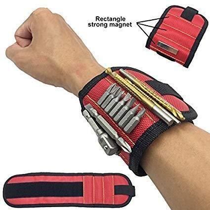 NutMag: Magnetic Wristband for Tools with Strong Adjustable Strap for Holding Screws, Nails, Bolts & Drill Bits