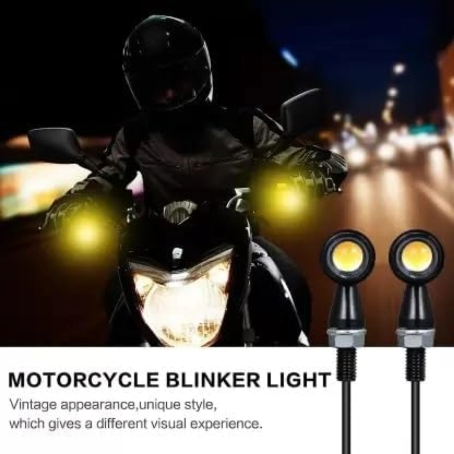 Side, Rear, Front Xenon Indicator Light for bike, Bullet, Universal For Bike 500, Thunder Bird 500, Classic 350, Classic, Standard 350, Universal For Bike (Yellow)