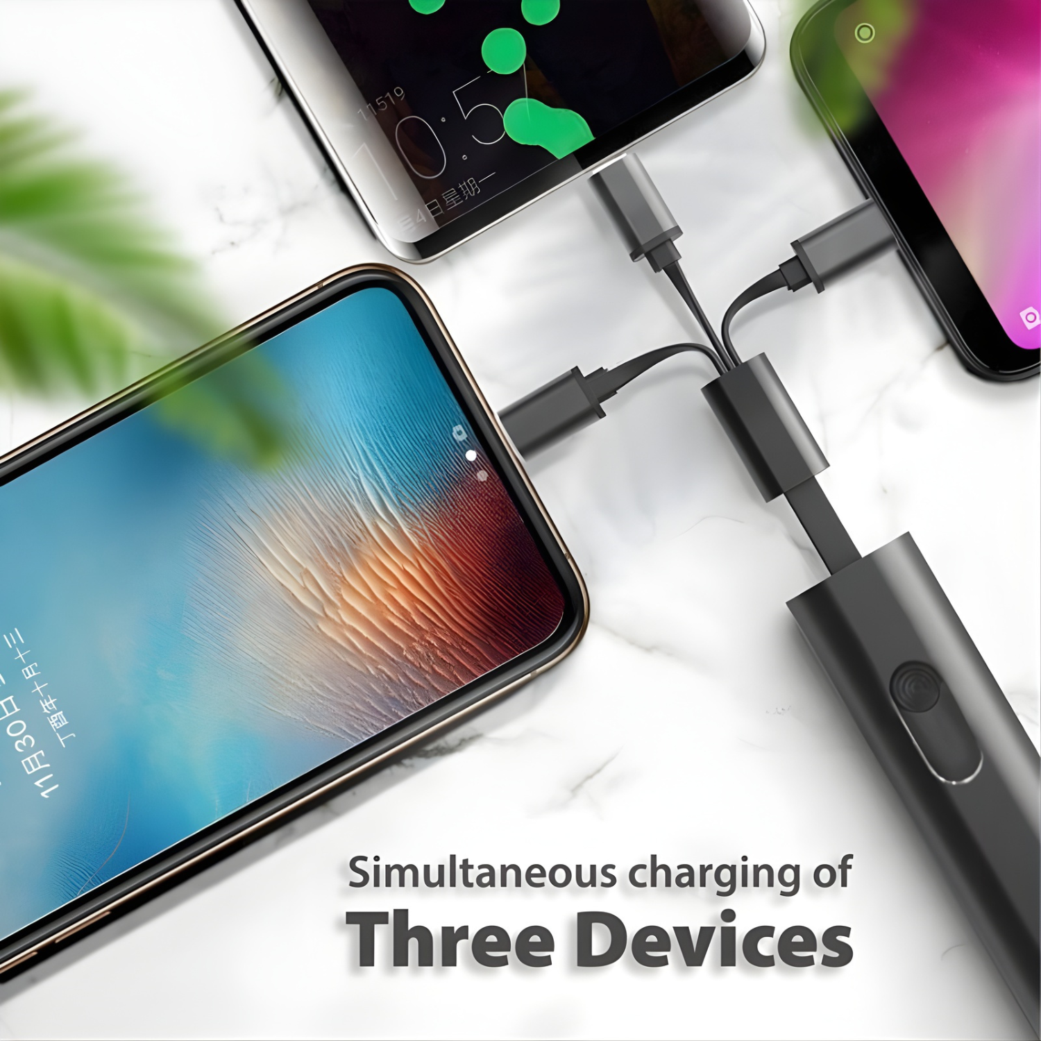 SnapTrio: Retractable 3-in-1 USB Charging Cable with Type-C & Micro-USB, Fast Charging, Tangle-Free Design