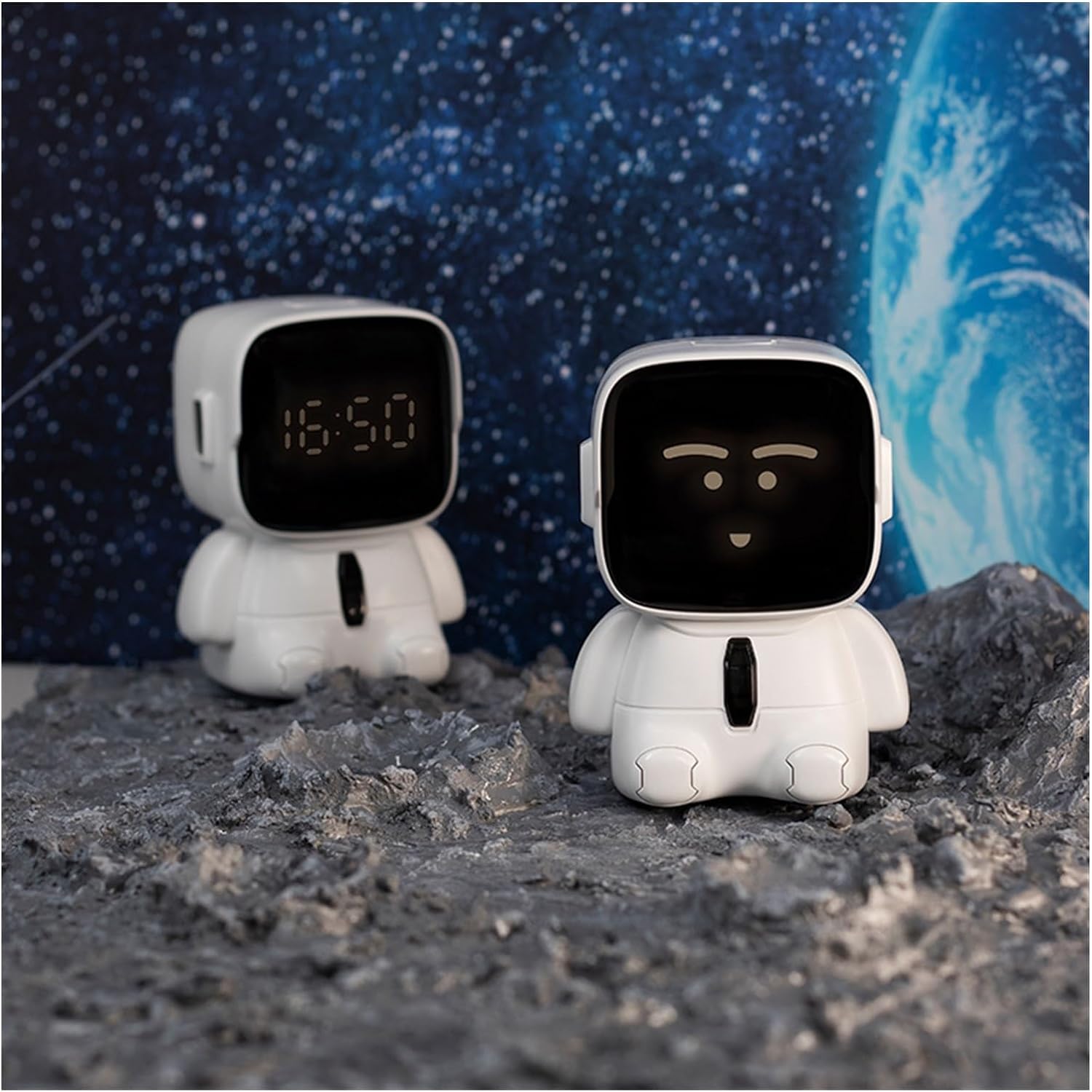 Stellar: LED Astronaut Digital Alarm Clock with Cute Expressions, Snooze Mode & Adjustable Volume for Kids & Desk Décor