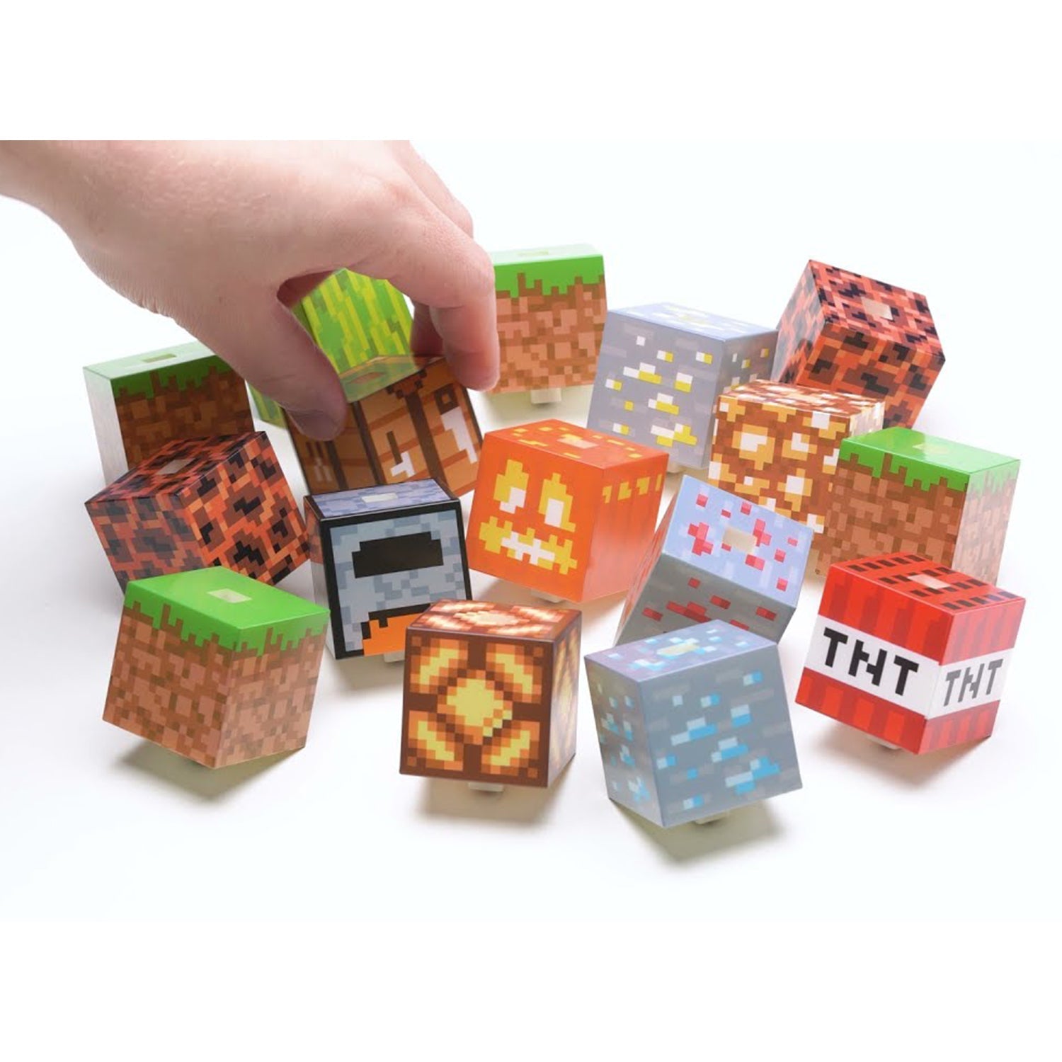 BlockCraft: Minecraft LED Lamp Building Blocks with Stackable Design, USB-Powered Night Light, Fun Desk Setup for Gamers & Streamers