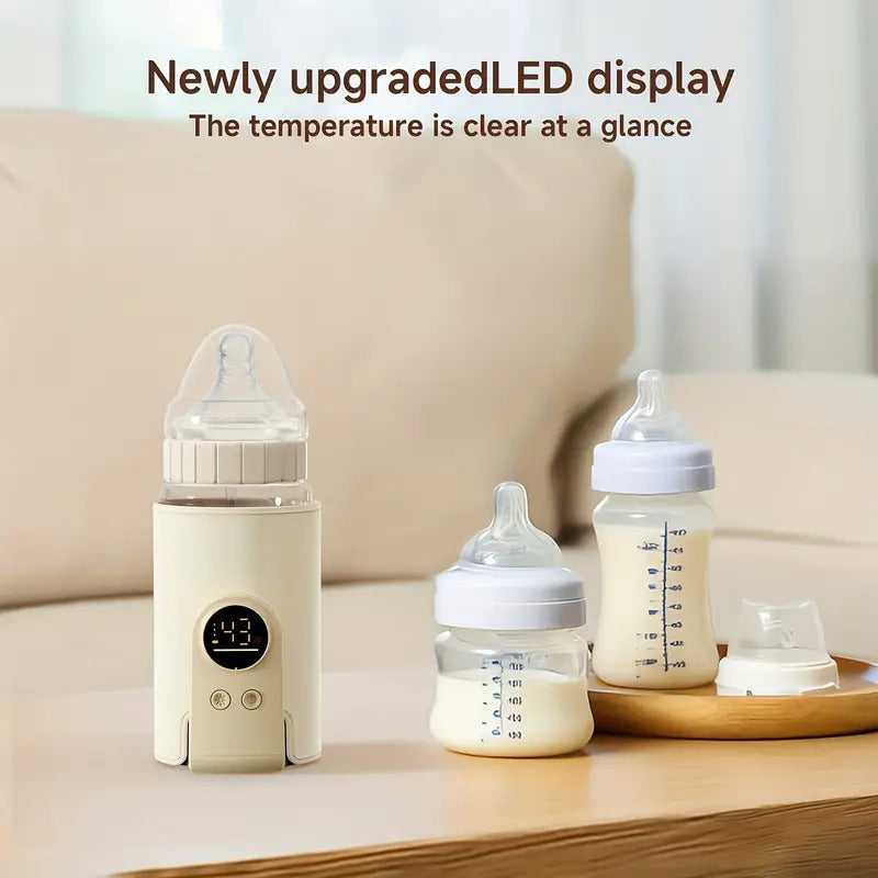 Warmie: Portable Baby Bottle Warmer with Adjustable Temperature Control, USB Rechargeable Milk Warmer with Built-In Temperature Sensor for Travel & Night Feeds