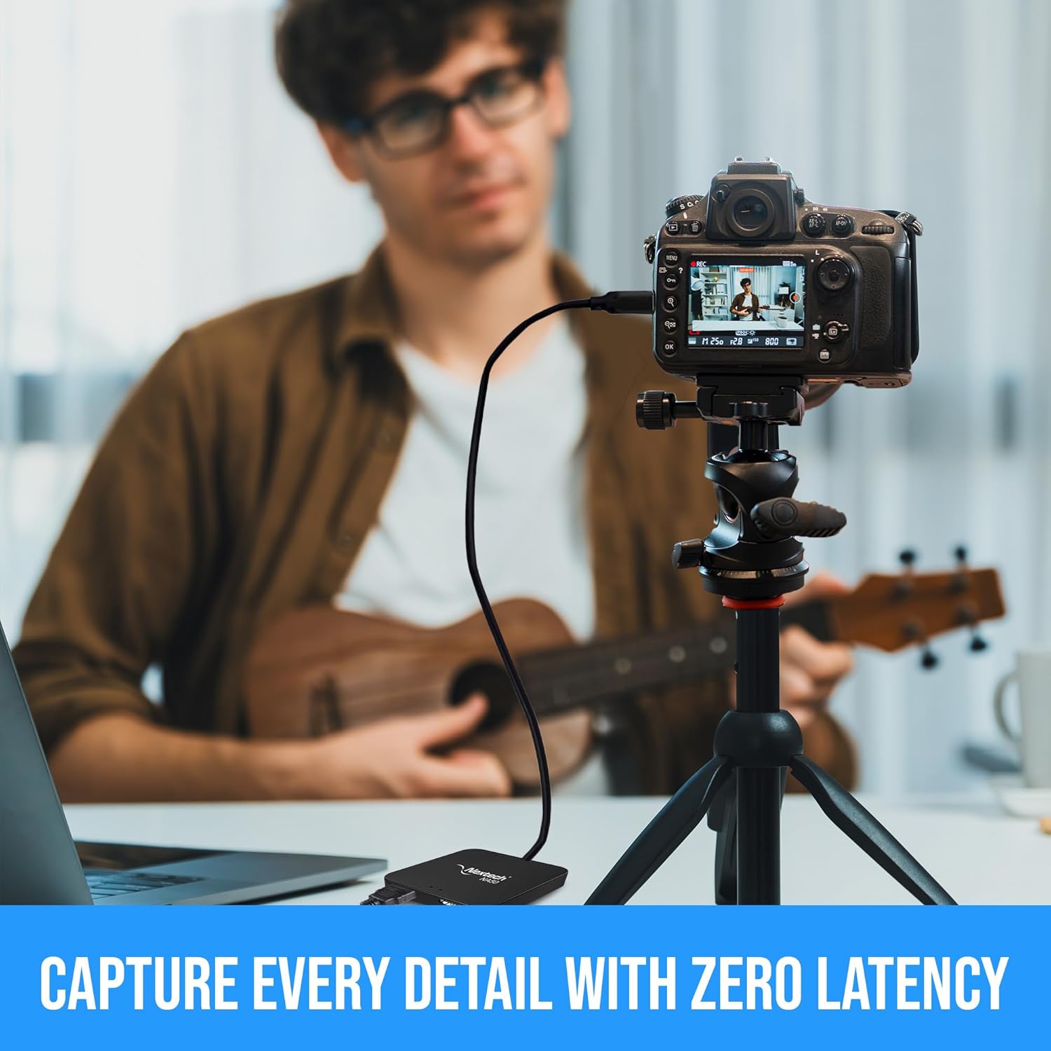 Nextech HDMI Capture Card – 4K@30Hz Pass-Through, Ultra-Low Latency Loop-Out, USB 3.0 Plug & Play, AUX Audio Input – Compatible with PS5, Xbox, Camera, PC for Streaming & Recording