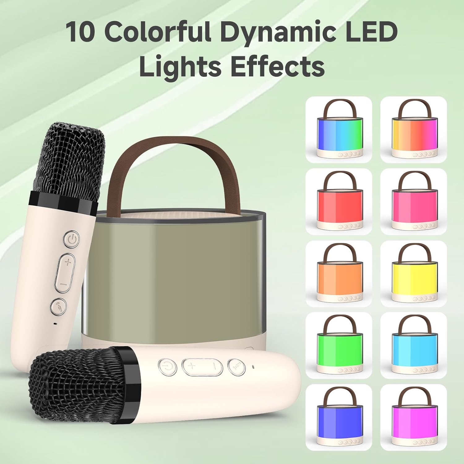 PartyStar: Upgraded Karaoke Bluetooth Speaker with Aura Light Display & Dual Wireless Mics for Music, Parties & Gifting