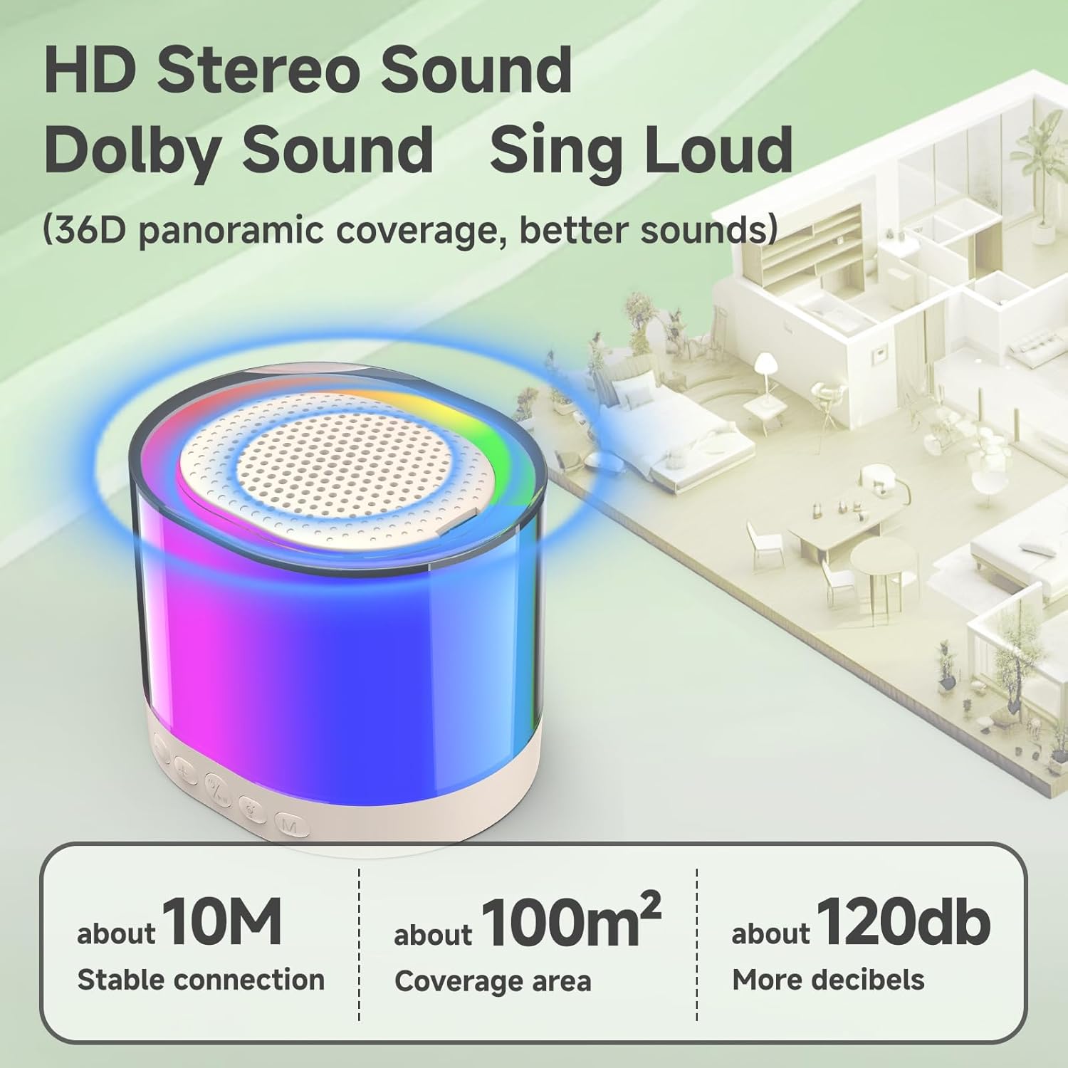PartyStar: Upgraded Karaoke Bluetooth Speaker with Aura Light Display & Dual Wireless Mics for Music, Parties & Gifting