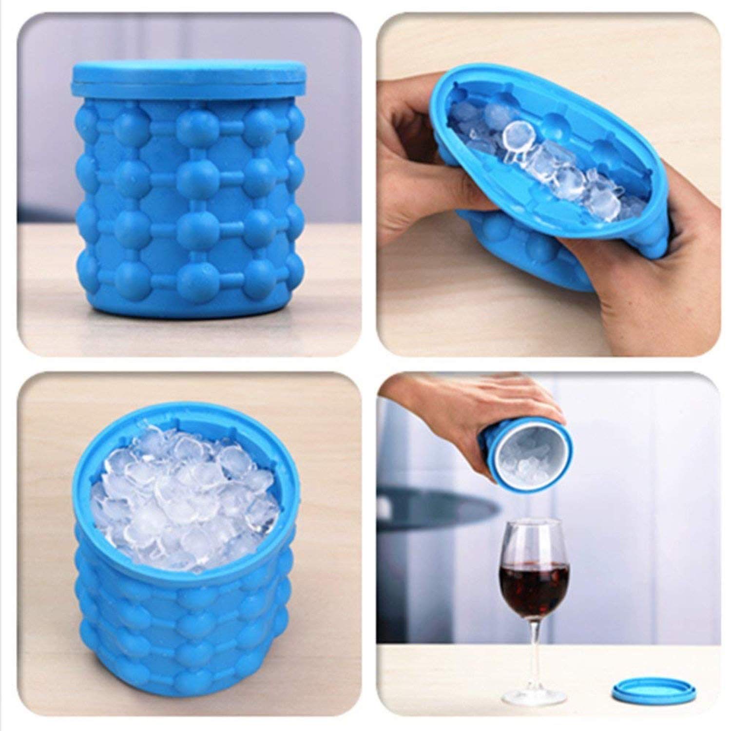 Chillix: 2-in-1 Silicone Ice Cube Bucket with Lid – Ice Tray & Storage Container for Freezers, Cocktails, Whiskey, Cold Beverages & Party Use