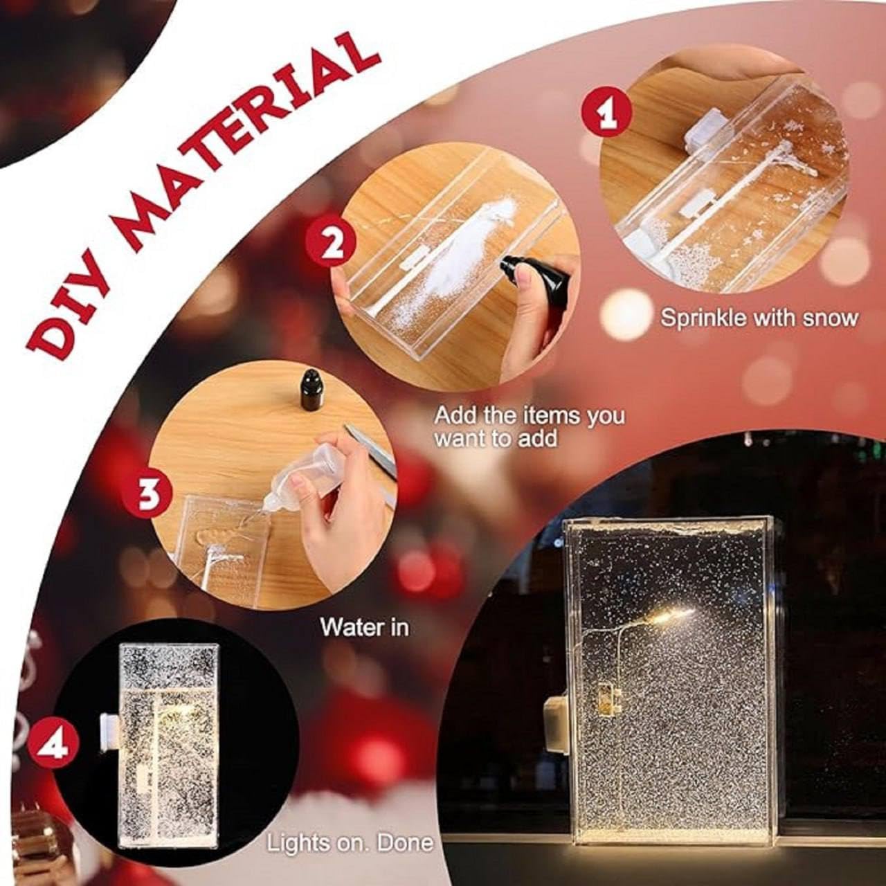 Vibey: DIY Street Lamp Snow Globe with Warm LED Night Light, Handmade Falling Snow Effect for Christmas, Birthday & Festive Desktop Décor