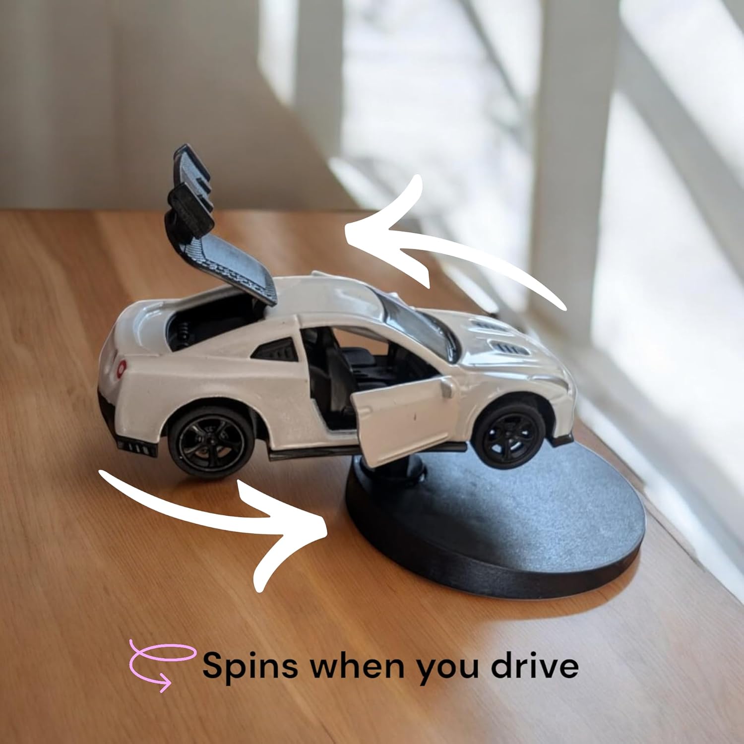 Skiddy: Dashboard Drift Car Decor with Openable Doors for Car Interior & Enthusiasts