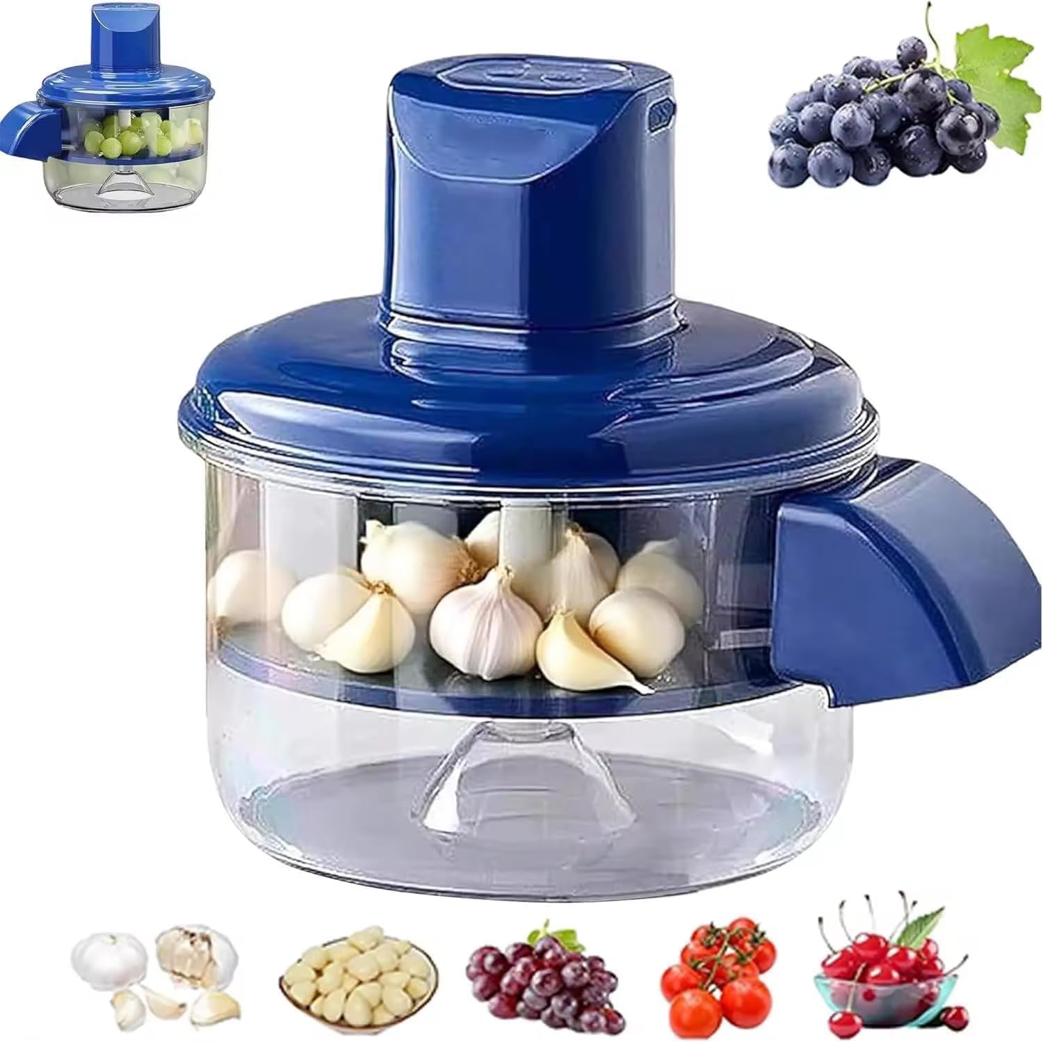 Peelio: Electric Fruit & Garlic Peeler with Automatic Rotating Blade System, Rechargeable Kitchen Peeling Machine with 5-Blade Design for Potatoes, Garlic & Other Vegetables