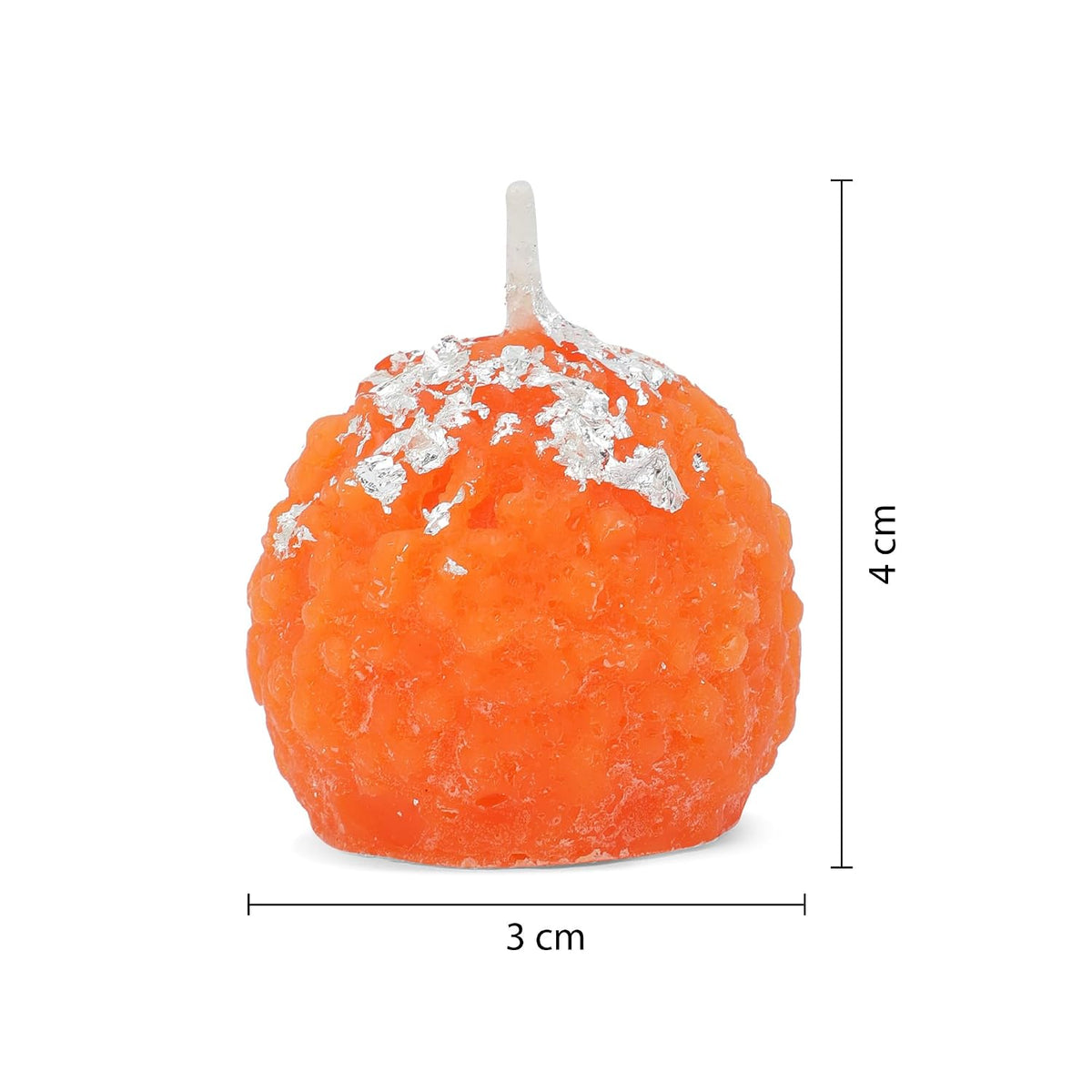 Laddoo: Traditional Motichoor Laddoo-Shaped Decorative Candles, Festive Mithai-Style Wax Candles for Diwali Décor & Gifting (Pack of 4)