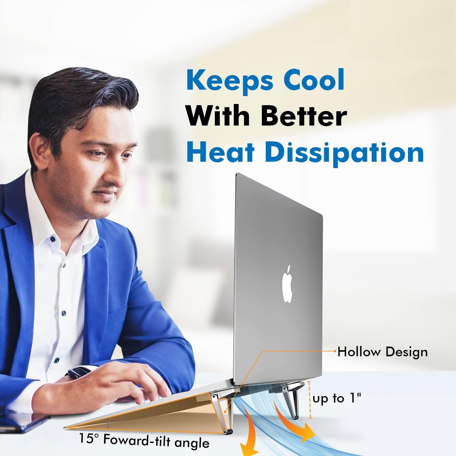 LiftUp: Foldable Slim Laptop Kickstand Legs, Convenient Ergonomic Laptop Stand with Anti-Slip Base for Office & Home Use