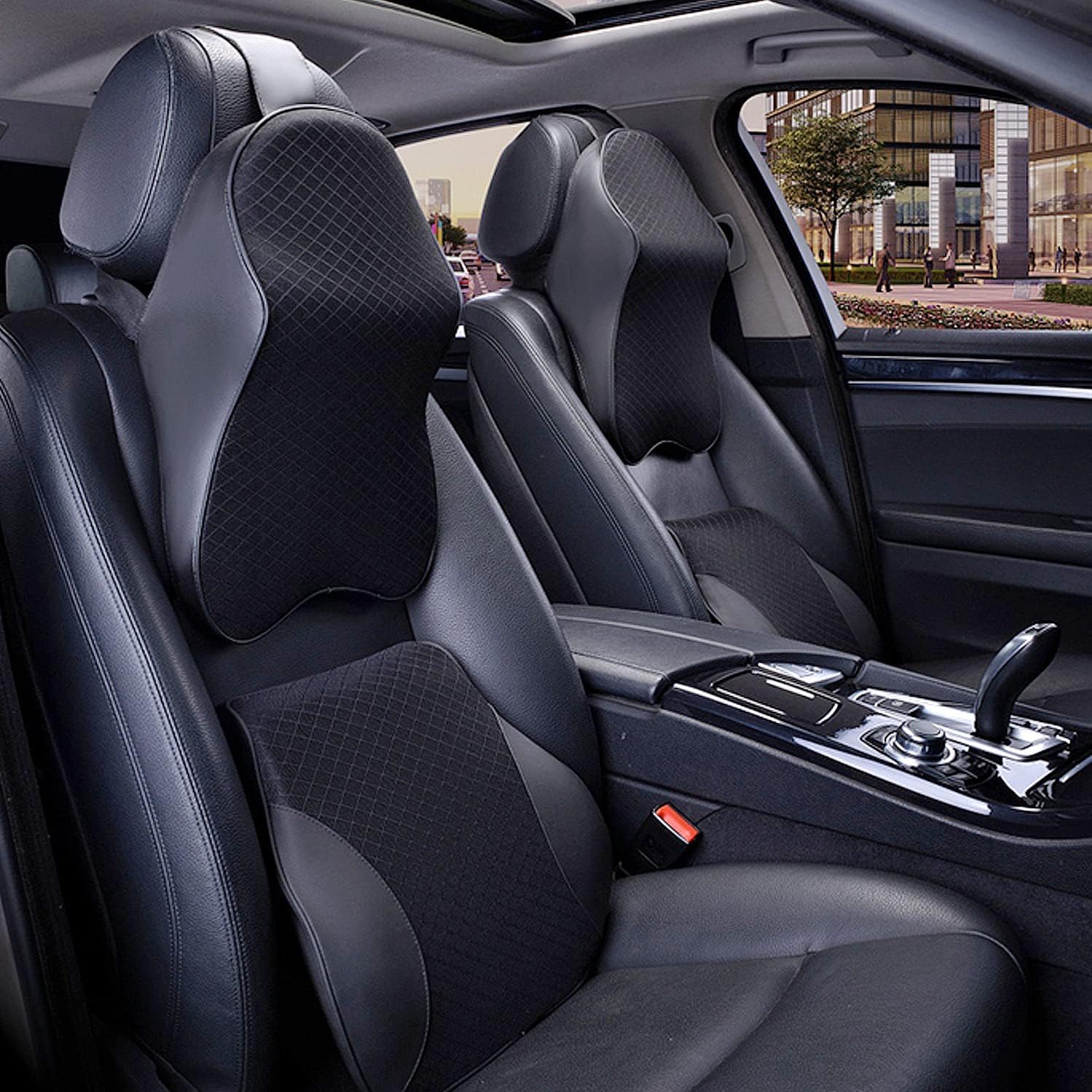 RoadEase: Ultra-Soft Memory Foam Car Neck Pillow with Ergonomic Support & Washable Velvet Cover for Comfortable Rides