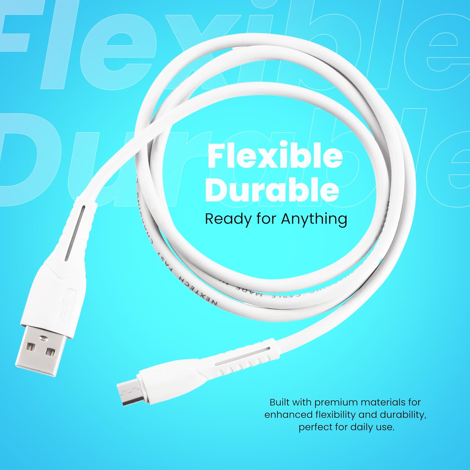 NEXTECH 2.4A Fast Sync & Charge Micro USB Cable, Rugged and Flexible Design, Compatible with All Micro USB Smartphones