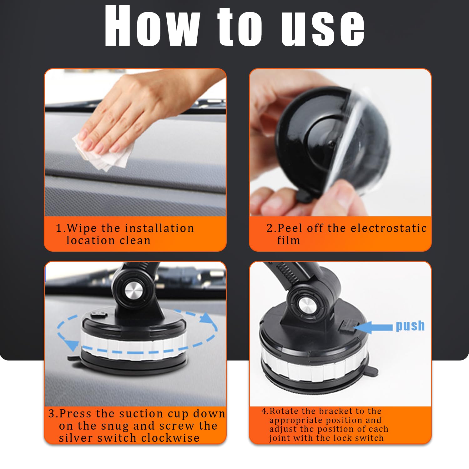 Dash360: 360° Rotating Suction Phone Holder with Strong Grip for Car Dashboard & Windshield – Universal Mobile Mount