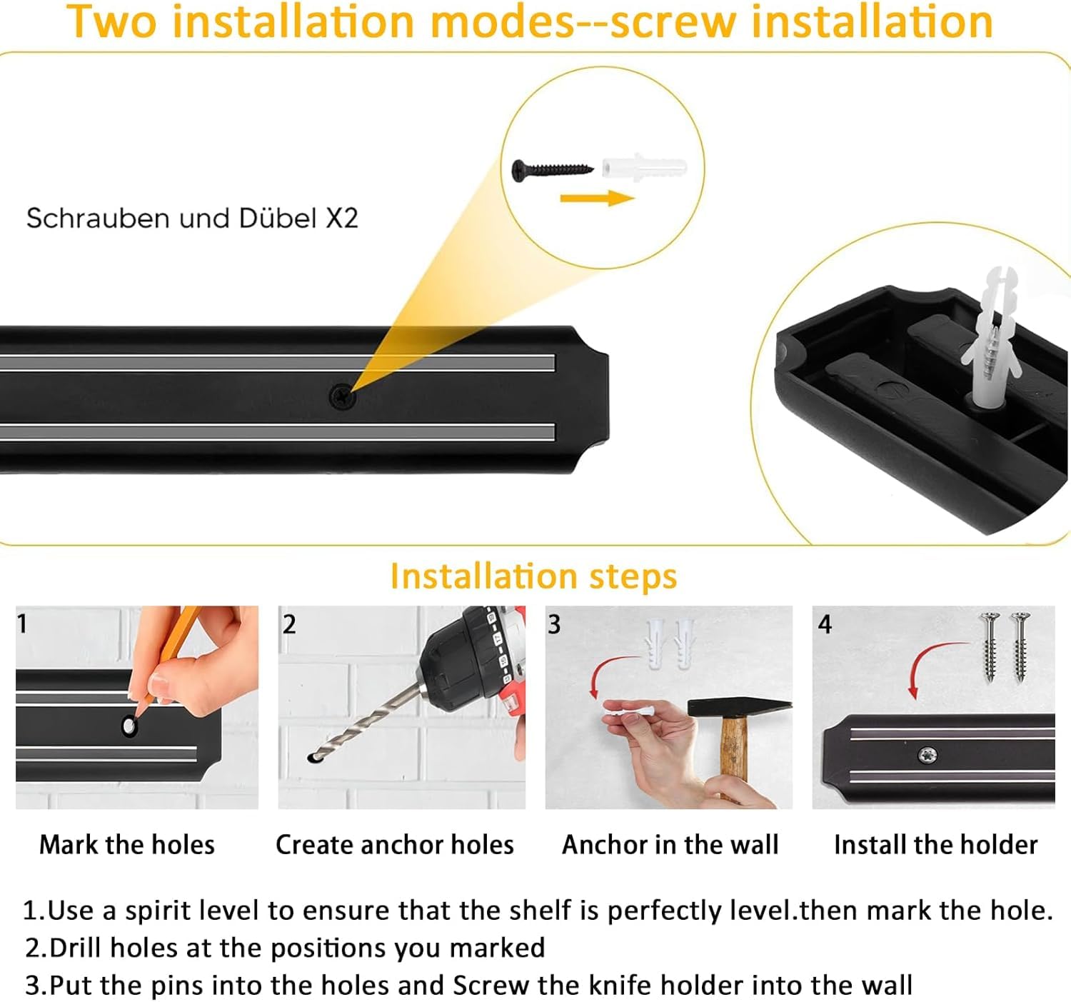 MagSlice: Magnetic Knife Holder for Wall, Sleek Kitchen Storage Rack for Knives, Utensils & Metal Tools with Strong Grip