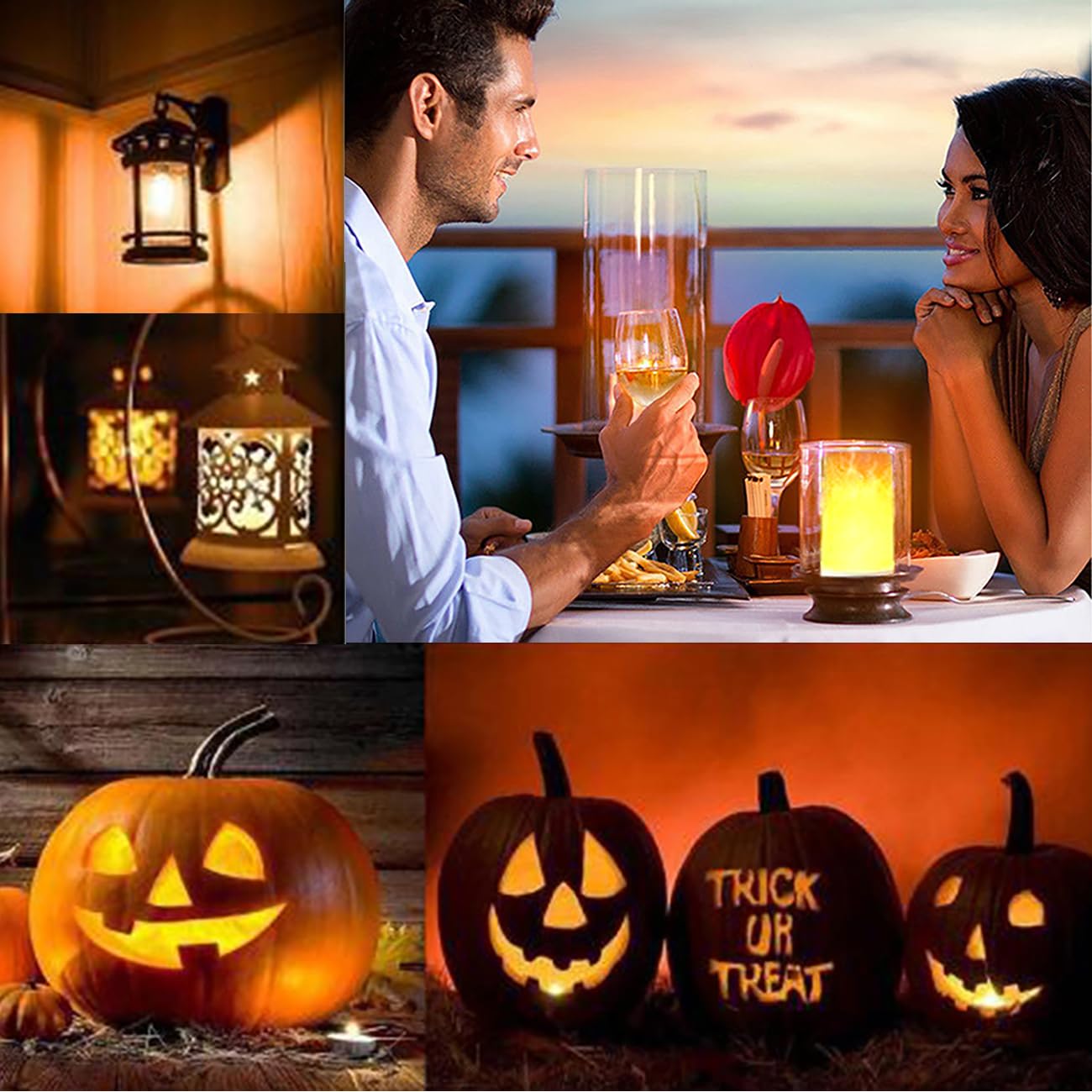 Flara: Realistic LED Candle Ambient Lamp, USB Rechargeable Lantern with 4 Modes & Rotatable Orientation, Flameless Candle Light for Home, Garden, Party & Festive Décor