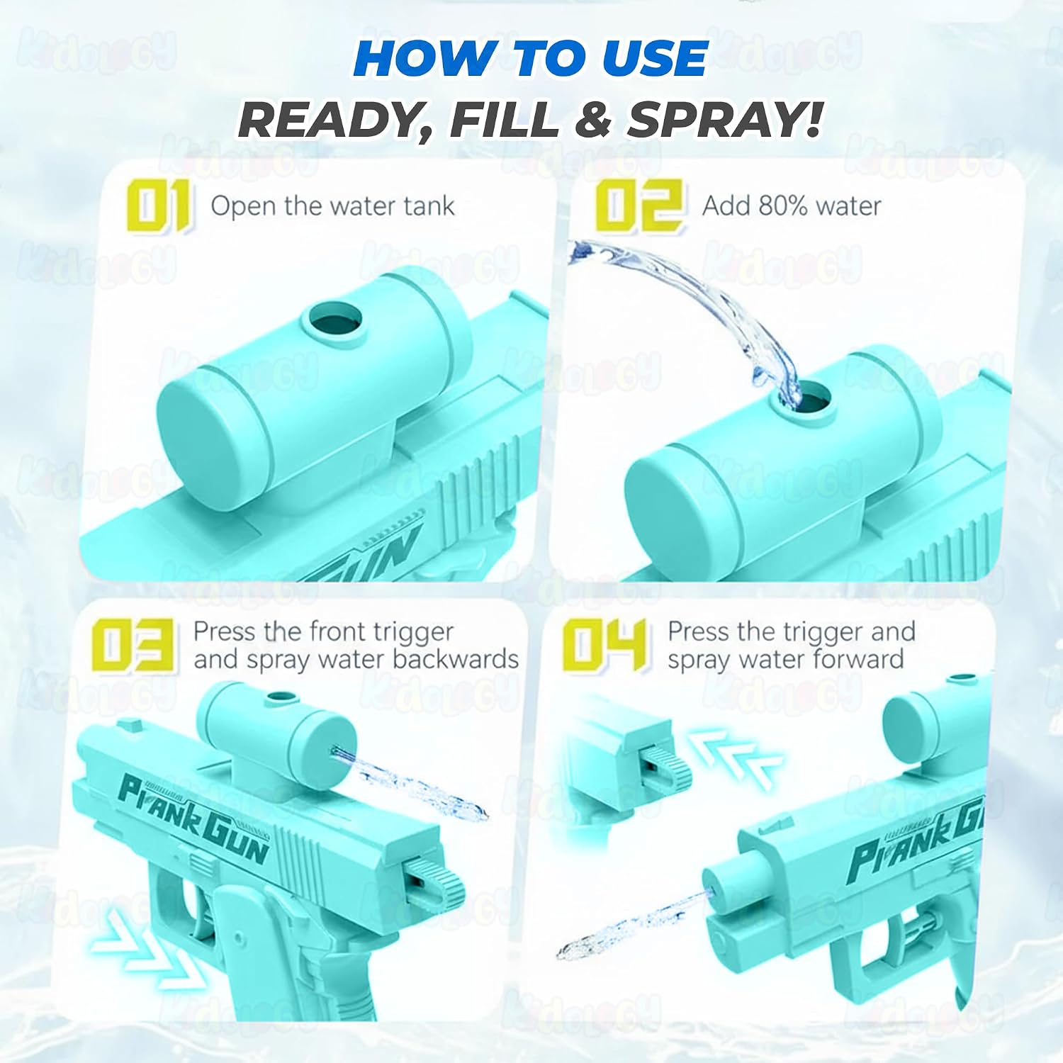 Splashy: Dual-Nozzle Water Blaster Toy for Outdoor Summer Fun, Double Spray Squirt Gun for Kids, Adults, Parties & Pranks
