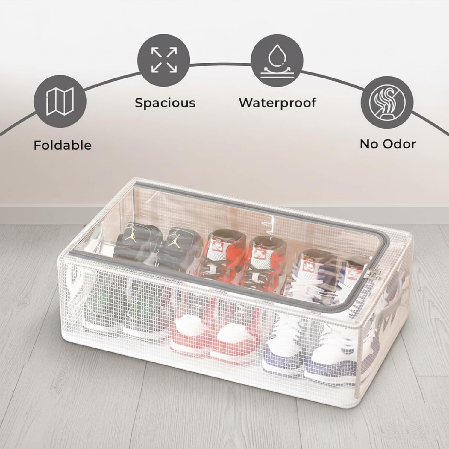 Boxxy: Stackable Transparent Shoe Organizer Boxes for Closet & Sneaker Storage, Foldable Shoe Containers for Space-Saving Home Organization