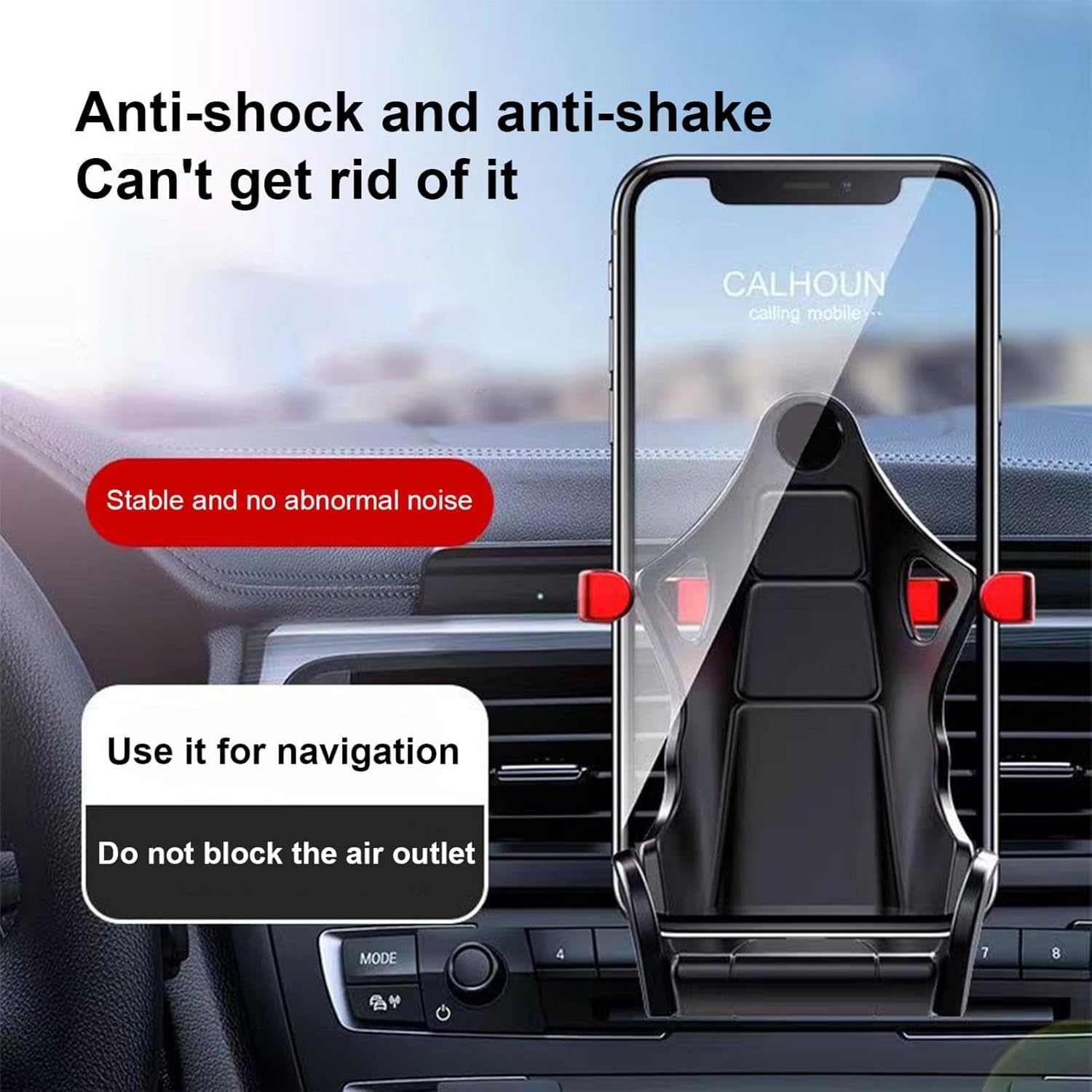 SeatRacer: Racing Seat-Inspired Phone Holder for Desk, Car Vent & Gaming Setup, Hands-Free Mount with Sporty Simulator Design