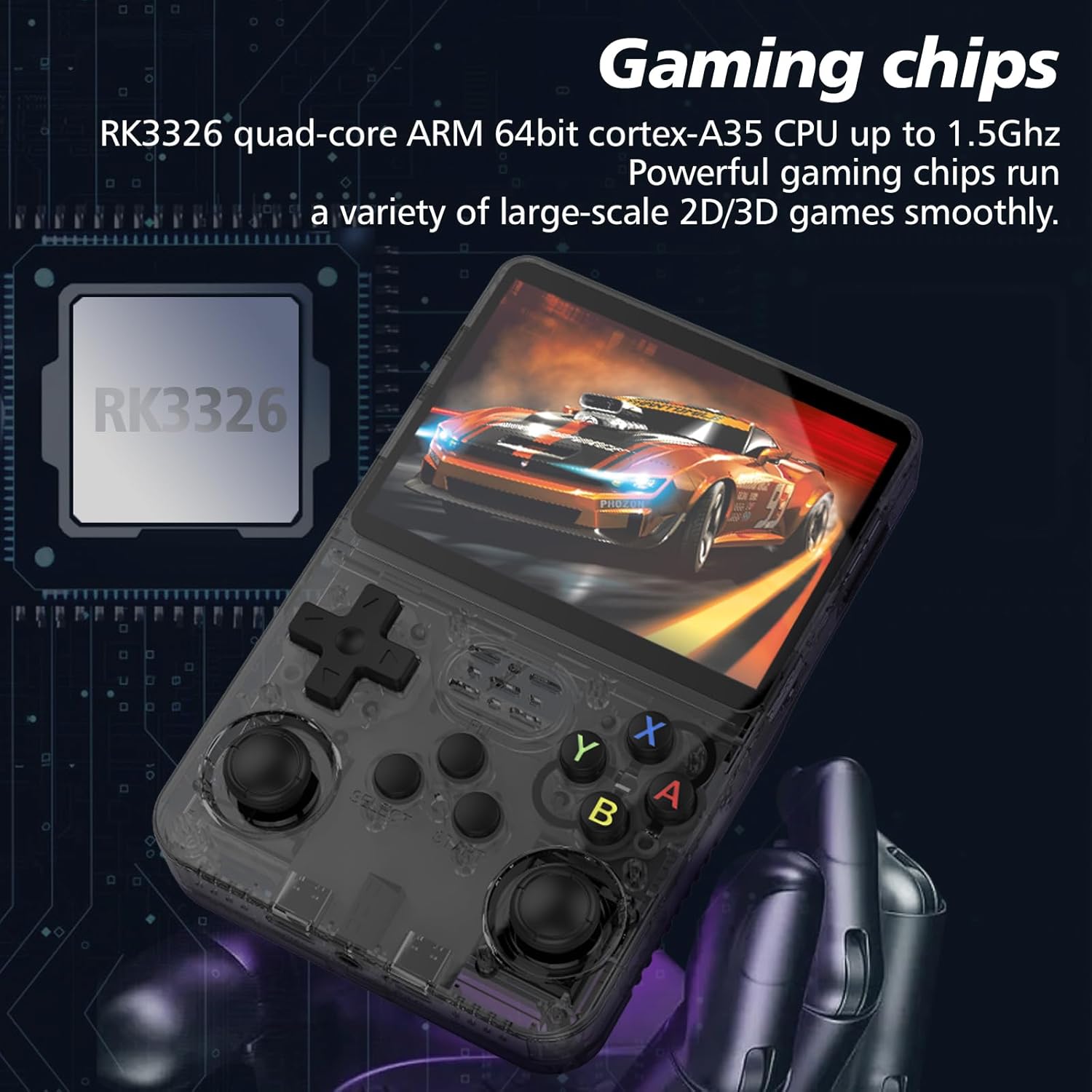 BitX: R36S Handheld Game Console with 3.5" IPS Display – 10,000+ Preloaded Games, Dual TF Support, Rechargeable Battery & Ergonomic Design for Semi-Retro Games
